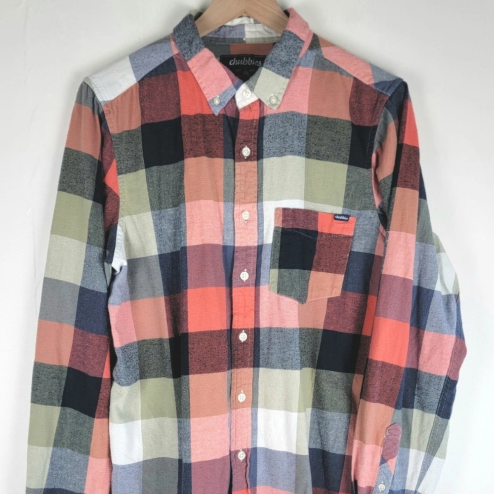 Chubbies Men's Colorful Checkered Button Down Flannel